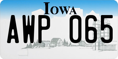 IA license plate AWP065