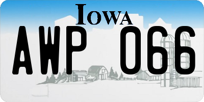 IA license plate AWP066