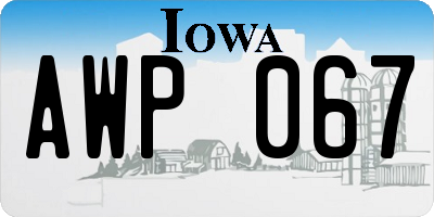 IA license plate AWP067