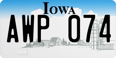 IA license plate AWP074