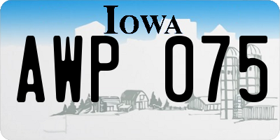IA license plate AWP075