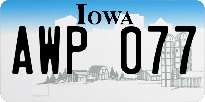 IA license plate AWP077