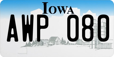 IA license plate AWP080