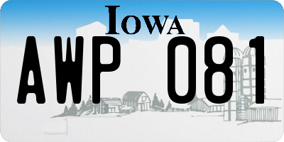 IA license plate AWP081