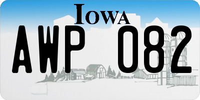 IA license plate AWP082