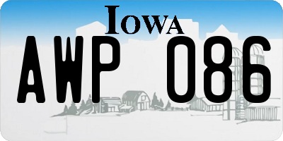IA license plate AWP086