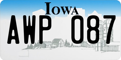 IA license plate AWP087