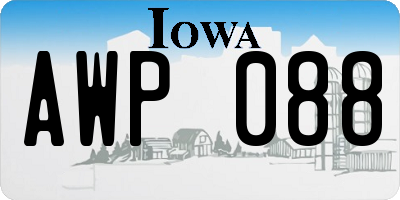 IA license plate AWP088