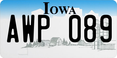 IA license plate AWP089