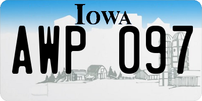 IA license plate AWP097