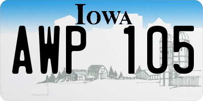 IA license plate AWP105