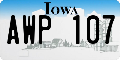 IA license plate AWP107