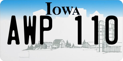IA license plate AWP110