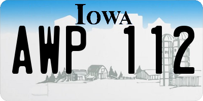 IA license plate AWP112