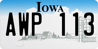 IA license plate AWP113
