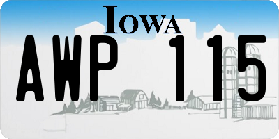 IA license plate AWP115