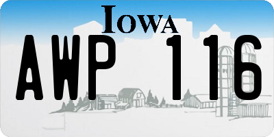 IA license plate AWP116