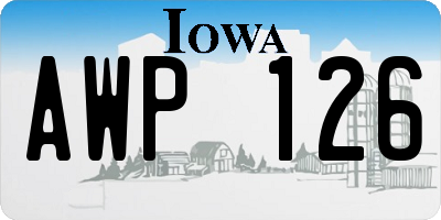 IA license plate AWP126