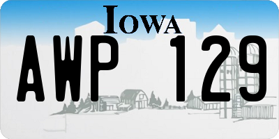 IA license plate AWP129