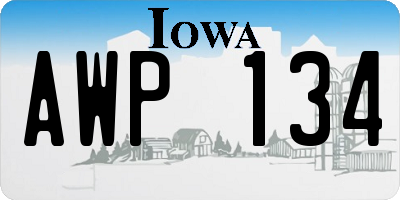 IA license plate AWP134
