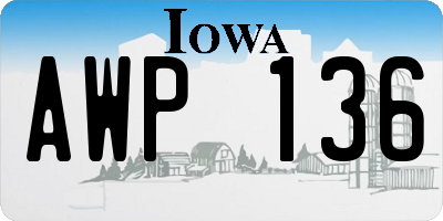 IA license plate AWP136