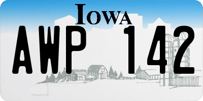 IA license plate AWP142