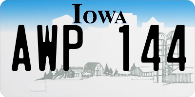 IA license plate AWP144