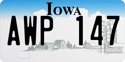 IA license plate AWP147