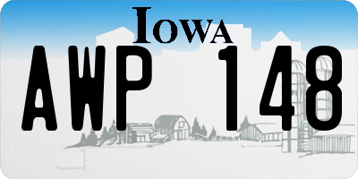 IA license plate AWP148