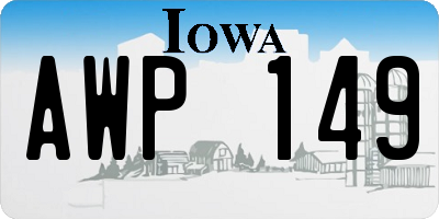 IA license plate AWP149