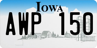IA license plate AWP150