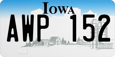 IA license plate AWP152