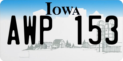 IA license plate AWP153