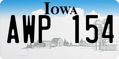 IA license plate AWP154