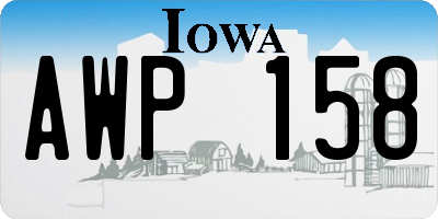 IA license plate AWP158