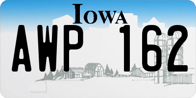 IA license plate AWP162