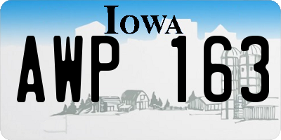 IA license plate AWP163