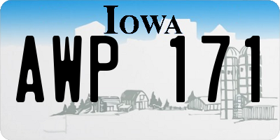 IA license plate AWP171