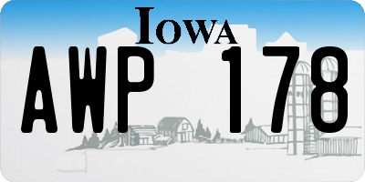 IA license plate AWP178