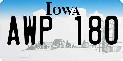 IA license plate AWP180