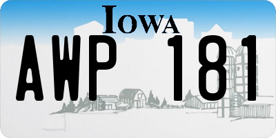 IA license plate AWP181