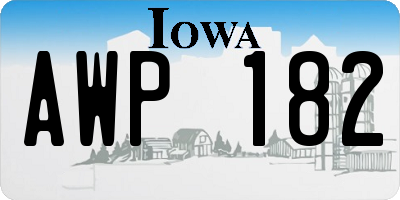 IA license plate AWP182