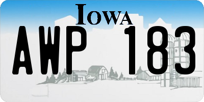 IA license plate AWP183