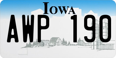 IA license plate AWP190