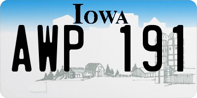 IA license plate AWP191