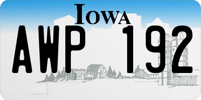 IA license plate AWP192