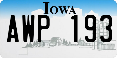 IA license plate AWP193