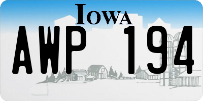 IA license plate AWP194