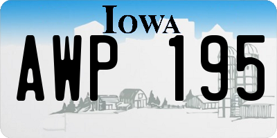 IA license plate AWP195