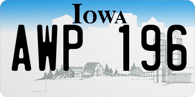 IA license plate AWP196
